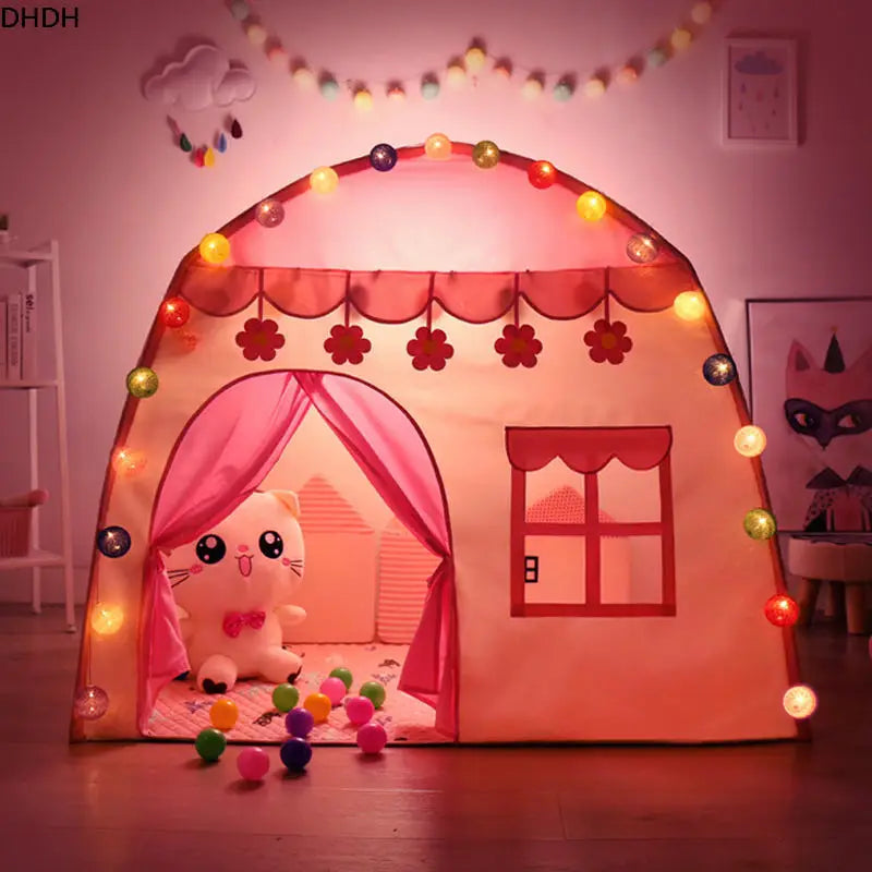 Castelo de Princesa Dobrável para Crianças, Teepee Playhouse, Brinquedos Cubby Dobrável, Tendas, Indoor, Jogos ao ar livre, Jardim, Quarto Infantil, Casa